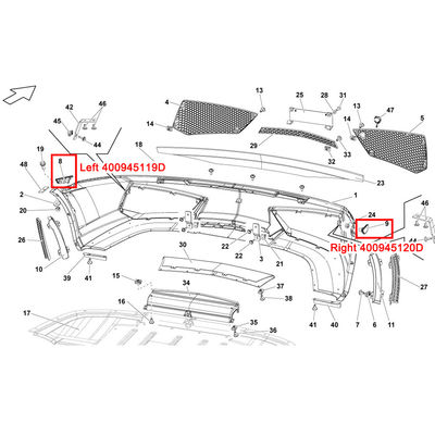For Lamborghini Gallardo Clear Side Marker Indicator Lens OEM 400945119D 400945120D
