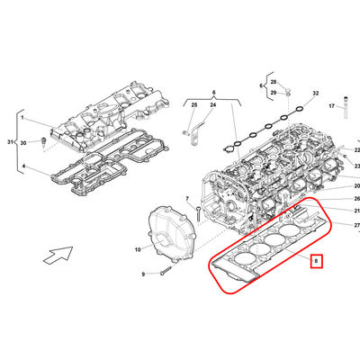 For Lamborghini Gallardo Cylinder Head Gasket OEM 07L103383AT 07L103383AS