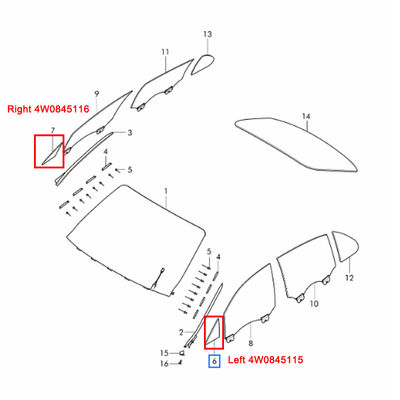For Bentley Flying Spur 2014-2019 Front Left Car Window Small Angle Glass OEM 4W0845115