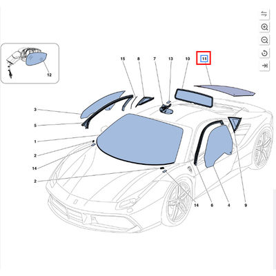 For Ferrari 488 GTB Rear Windshield OEM 86253200