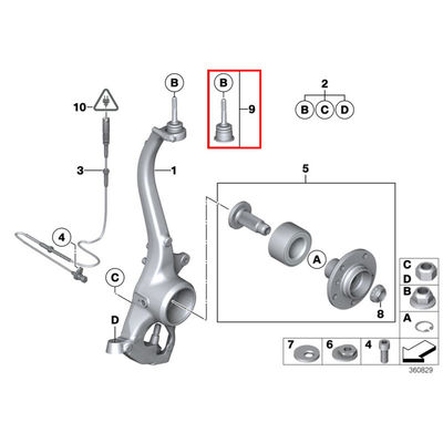 For Rolls-Royce RR1 Phantom Front Steering Knuckle Ball Joint OEM 31120414733