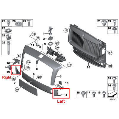 For 2015-2018 Rolls-Royce Generation Grille Surround Frame Left & Right Radiator Grille OEM 51117238231 51117238232