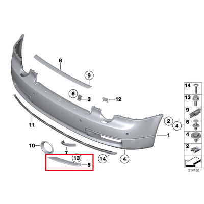 For 2012-2017 Rolls-Royce Phantom Front Left Bumper Chrome Trim OEM 51117204577