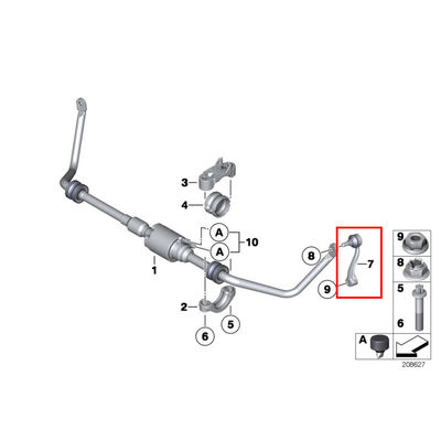 For Rolls Royce Ghost Car Front Stabilizer Link Ball Head Support Bar OEM 37106782633