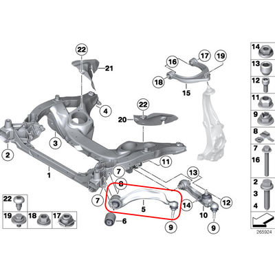 For Rolls-Royce Ghost Pair Front Curved Swing Arm Kit OEM 31126876307 31126775960 31126775959