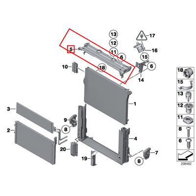 For Rolls Royce Wraith Ghost & Dawn Upper Radiator Support OEM 17117573265 7573265