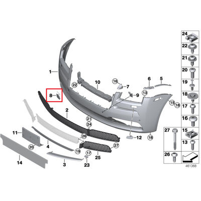 For Rolls Royce Dawn Front Bumper Towing Eye Cover OEM 51117397113 51117368545