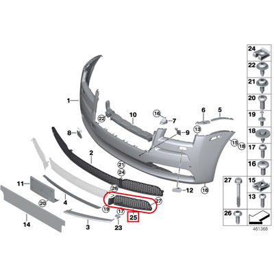 For Rolls Royce Wraith &amp; Dawn Front Left &amp; Right Bumper Grill OEM 51117375249 7375249 51117375250 7375250 ﻿