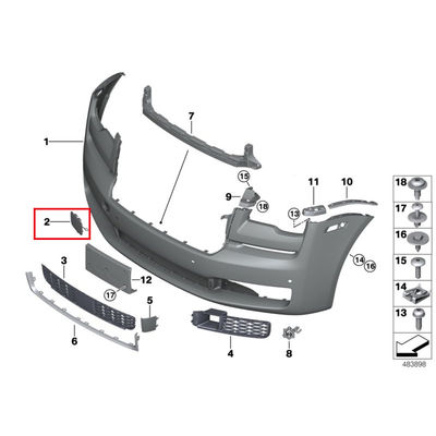 For Rolls Royce Ghost Front Bumper Towing Eye Cover OEM 51117446986