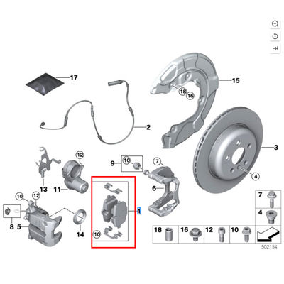 For Rolls Royce Cullinan RR31 6.7T 2017 Present Rear Brake Pads With Sensors OEM 34216893228