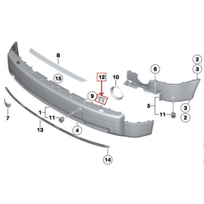 For Rolls Royce Phantom RR11 Front Bumper Trim Cleaning Nozzle Cover Left &amp; Right OEM 51117066911 51117066912
