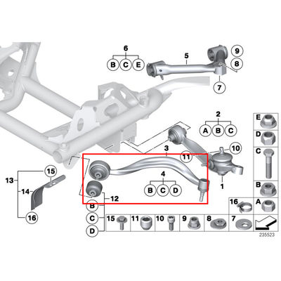For Rolls Royce Phantom L / R Car Other Suspension Parts Front Lower Control Arm Wishbone Kit  OEM 31120409267 31120148324