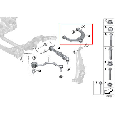 For Rolls-Royce Cullinan Suspension Control Left Front Upper Swing Straight Arm OEM 31106878255