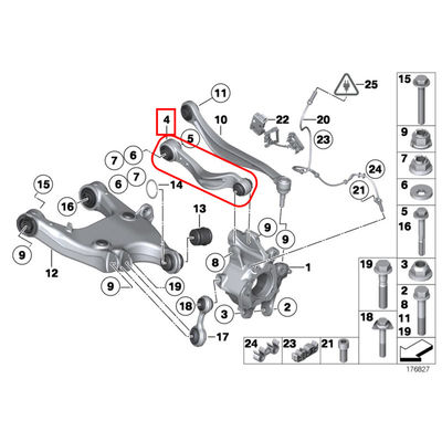 For Rolls-Royce Ghost RR5 2013-2017 Rear Upper Forward Control Arms OEM 33326782131 33326782132