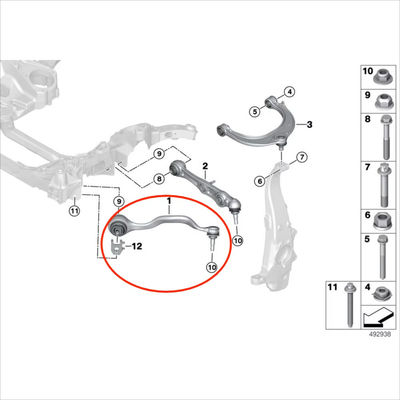 For Rolls-Royce Cullinan Suspension Control Curved Arms OEM 31106899675 31106899676