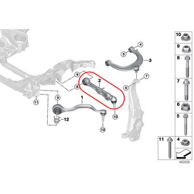 For Rolls-Royce Cullinan Front Left &amp; Right Lower Arm Straight OEM 31106893395 31106893396