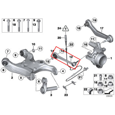 Για την Rolls-Royce Phantom RR1 2002-2012 πίσω ανάρτηση κάτω βραχίονα χειρισμού OEM 33322348886