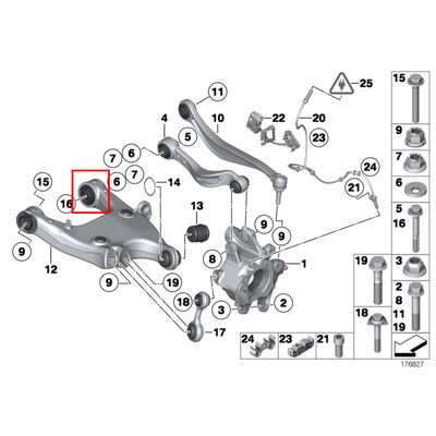 For Rolls-Royce Ghost Rear Lower Support Arm Bushing OEM 33326865897 33326865898
