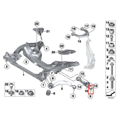 For Rolls-Royce Ghost Wraith RR5 2013-2017 Dawn Front Lower Straight Control Arm Ball Head OEM 31126782181 31126782182