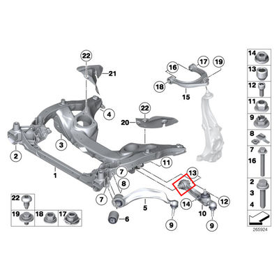 For Rolls-Royce Ghost Wraith RR5 2013-2017 Dawn Front Lower Straight Control Arm Ball Bushing OEM 31126782181 31126782182
