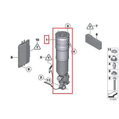 For Rolls Royce Ghost 2011-2019 RP Air Spring Suspension Strut Shock Absorber Rear Right OEM 37126851606 37126795874