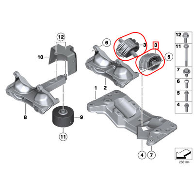 For Rolls-Royce Wraith RR5 2013-2017 Ghost A Pair Of Auto Transmission Support Mount OEM 22326775908