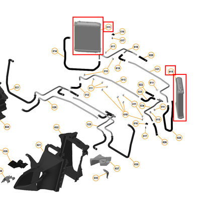 Για το Mclaren MP4 12C 650S 650 2015 Συσκευές αυτοκινήτου Μηχανή Μπροστά δεξαμενή νερού χαμηλής θερμοκρασίας ψυγείο - ψύκτη φόρτισης OEM 11L0375CP