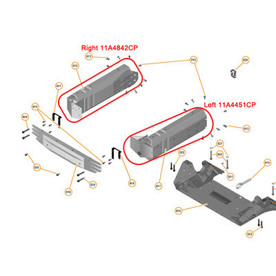 For McLaren MP4-12C 625 650 Bumper Beam Longitudinal Crash Structure - Front OEM 11A7198CP 11A4451CP 11A7194CP 11A4842CP
