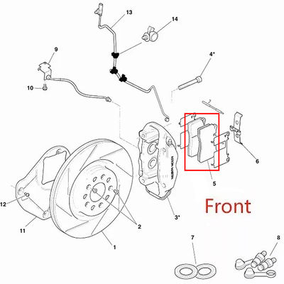 For Aston Martin BD9 &amp; V8-Vantage Front Brake Pad Kit With Sensor OEM 7G43-2D007-AA