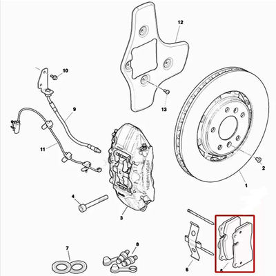 For Aston Martin Rapide Rear Brake Pad Kit With Sensor OEM AD43-2C562-AA  AD43-2C562-AB
