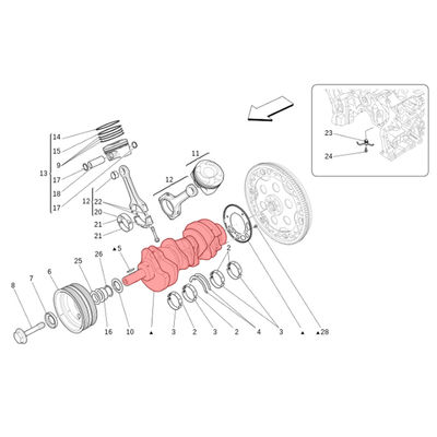 For Maserati Quattroporte Ghibli Levante Crankshaft OEM 868821