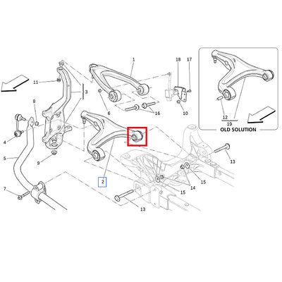For Maserati Ghibli Quattroporte Front Lower Control Arm Big Bushing OEM 670107802 670107803 670039029 670039033 673007126 673007127
