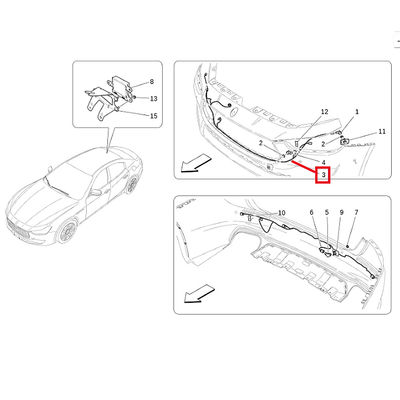 For Maserati Ghibli 2018-2021 Front Bumper Parking Sensor Harness OEM 670100964