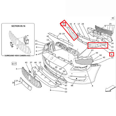 For Maserati Quattroporte Auto Spare Parts Front Bumper Absorber Foam OEM 670038099 670038100