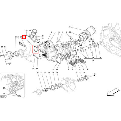 For Maserati Quattroporte M139/Ferrari 430 Oil Pump O Ring Gasket OEM 141250