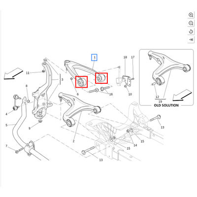 For Maserati Quattroporte Ghibli 2014-2016 Suspension Front Upper Swing Arm Bushing Rubber OEM 670004186 670004185