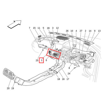 For Maserati Grancabrio MC Granturismo Dashboard Center Air Vents OEM 68233000