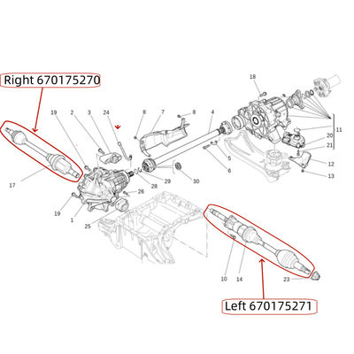 For Maserati Levante 2017-2021 Front Left Output Shaft Drive Shaft CV Axle OEM 670175271
