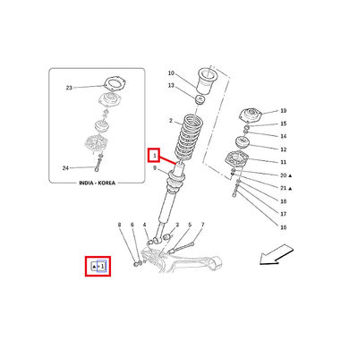 For Maserati GrandTourer GT Front Shock Absorber OEM 248216