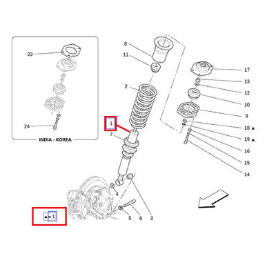 For Maserati GranTurismo Front Shock Absorber Tape Inductance OEM 248217