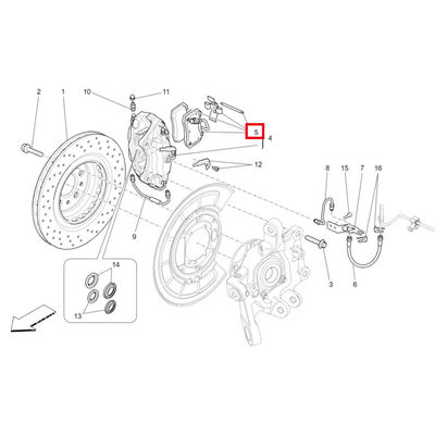 For Maserati Ghibli, Quattroporte Rear Brake Pads, Rear Liner Kit OEM 980156007 673010325 673012377