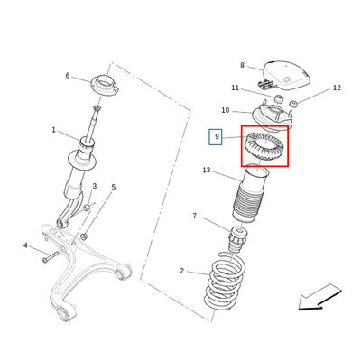 For Maserati Quattroporte Ghibli Front Shock Absorber Spring Seat OEM 675000034