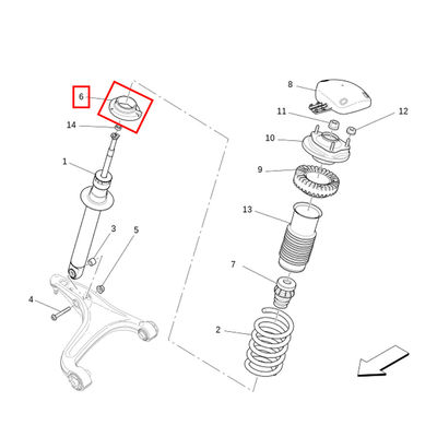 For Maserati Quattroporte Ghibli Front Shock Absorber Spring Seat OEM 675000035