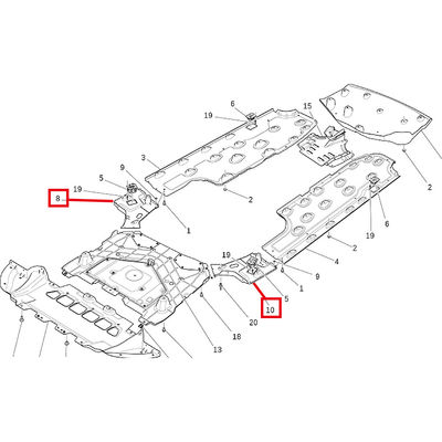 For Maserati Quattroporte Ghibli Left &amp; Right Front Underbody Guard OEM 670153481 670008855 670153483 670008857 670003438