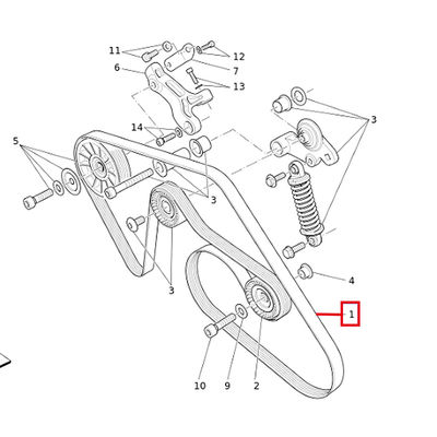 For Maserati Quattroporte 2013-Onwards Compressor Control Belt OEM 270901