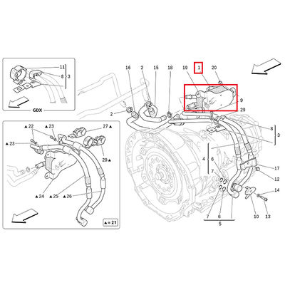 Για Maserati Ghibli Quattroporte 2014-2016 V6 ψυγείο λάδι μετάδοσης μετάδοσης OEM 670002934 673004769