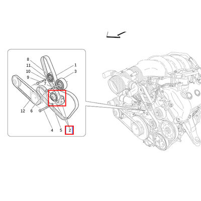 For Maserati Quattroporte AC Compressor Belt Tensioner OEM 224178