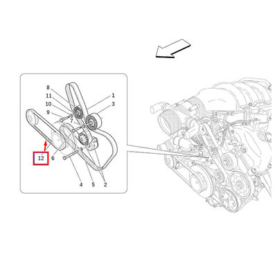 For Maserati Quattroporte AC Compressor Water Pump Driving Belt OEM 214271