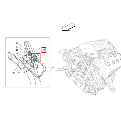 For Maserati Quattroporte AC Compressor Belt Tightening Pulley OEM 227894 172537