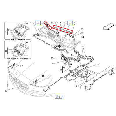 For Maserati Ghibli, Quattroporte &amp; Levante Windshield Wiper Blades Kit OEM 673008176